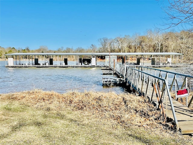 dock featuring a water view