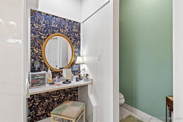 64 Floyd Everet, Colbert, OK 74733 - bathroom with toilet, vanity, tile patterned floors, and baseboards