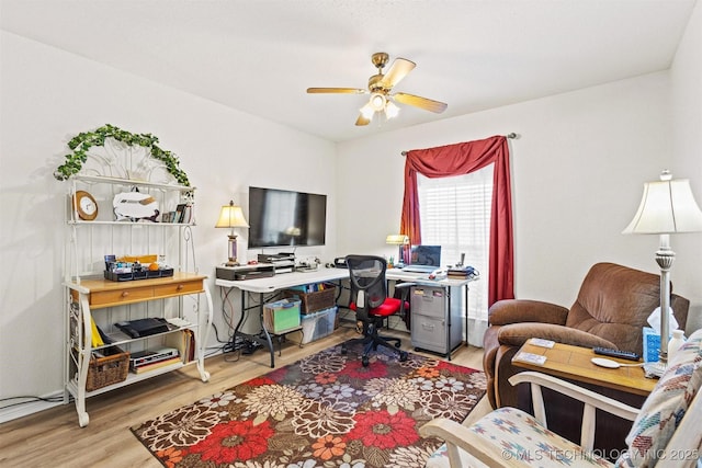 64 Floyd Everet, Colbert, OK 74733 - office space featuring wood finished floors and a ceiling fan