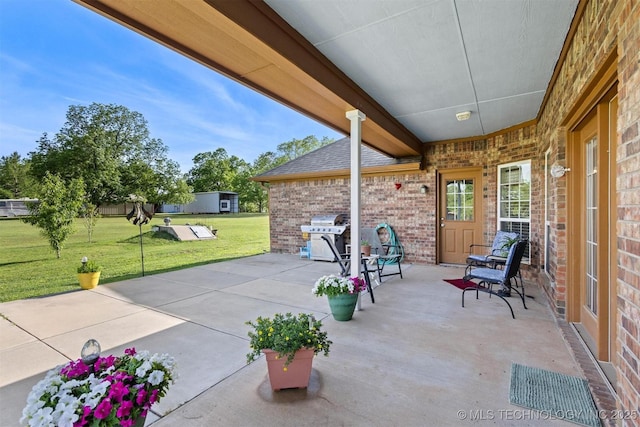 64 Floyd Everet, Colbert, OK 74733 - view of patio with area for grilling