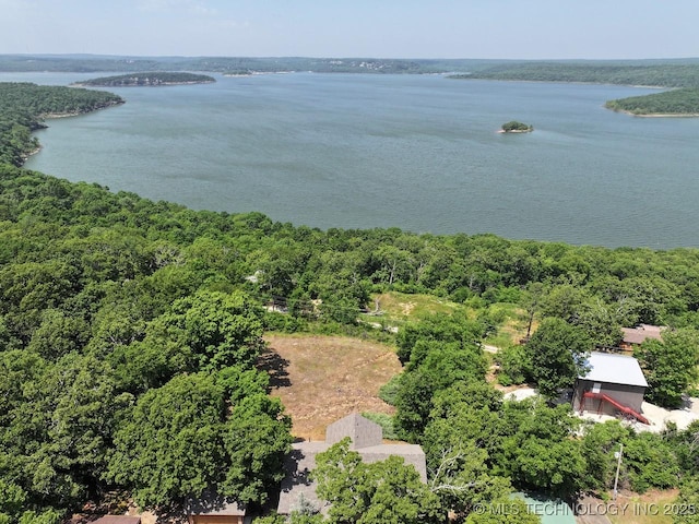 96729 S 4490, Vian, OK 74962 - drone / aerial view of a large body of water and a heavily wooded area