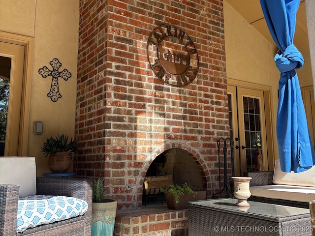 1216 N Oak Grove Rd, Drumright, OK 74030 - view of patio / terrace featuring a fireplace