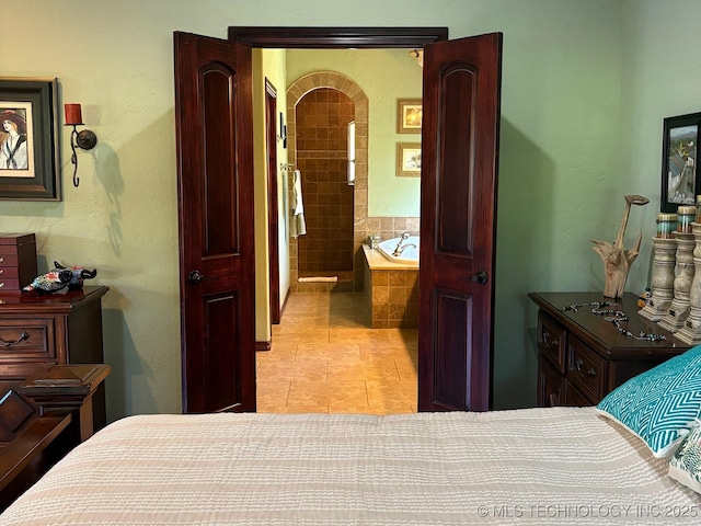 1216 N Oak Grove Rd, Drumright, OK 74030 - bedroom featuring light tile patterned floors