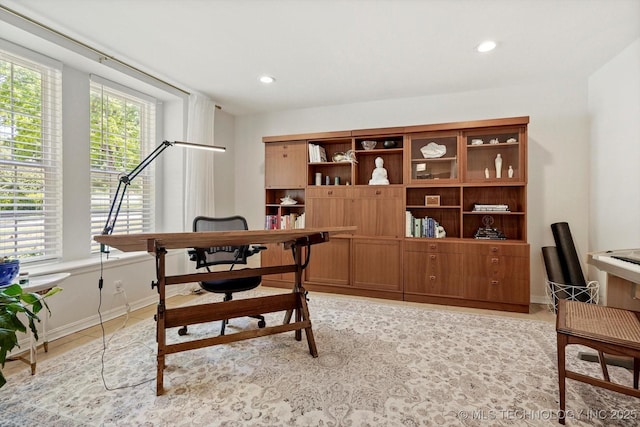 3606 E 70th Pl, Tulsa, OK 74136 - office area featuring recessed lighting and baseboards