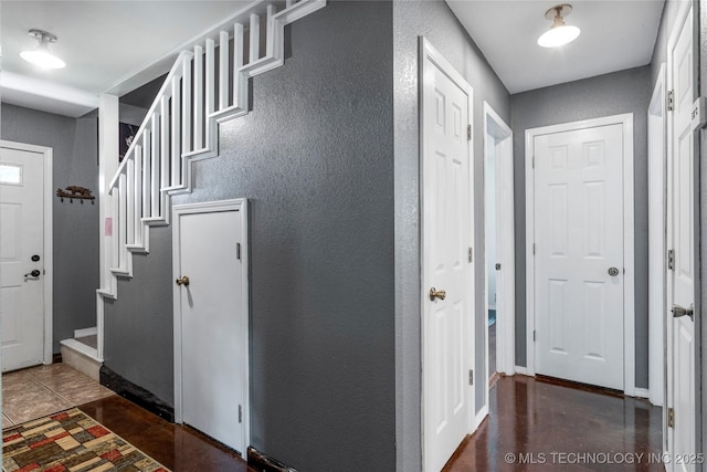 10797 S Talala Creek Ct # B, Talala, OK 74080 - entryway featuring stairway and a textured wall
