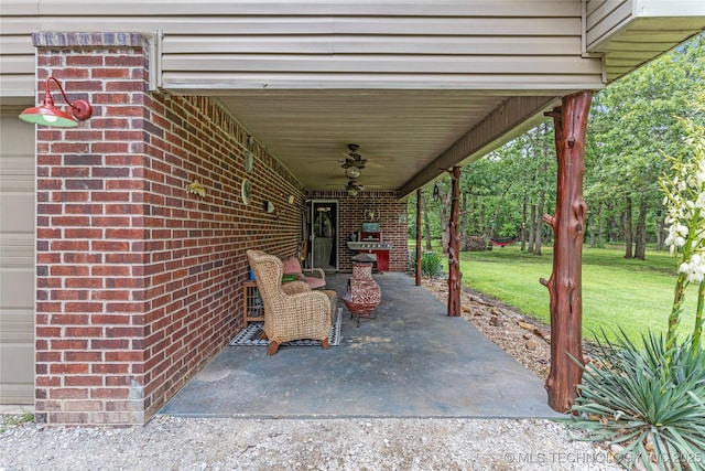 10797 S Talala Creek Ct # B, Talala, OK 74080 - view of patio featuring ceiling fan