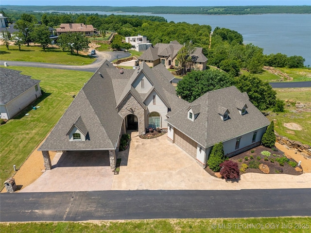 12432 Boulder Rdg, Sperry, OK 74073 - aerial view of property and surrounding area with a large body of water