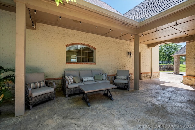 12432 Boulder Rdg, Sperry, OK 74073 - view of patio featuring an outdoor hangout area