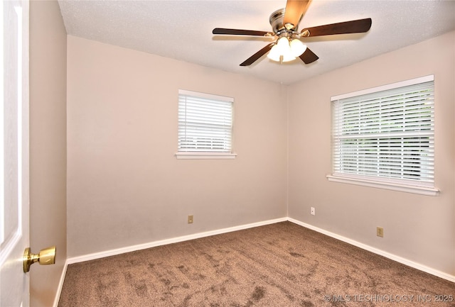 12518 E 25th St, Tulsa, OK 74129 - empty room with carpet flooring, a ceiling fan, healthy amount of natural light, and baseboards