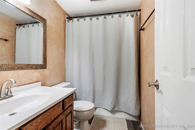 bathroom with toilet and vanity