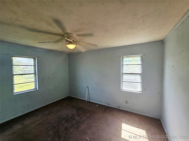 115 W Lisa Ln, Big Cabin, OK 74332 - unfurnished room featuring a textured ceiling, plenty of natural light, ceiling fan, and carpet