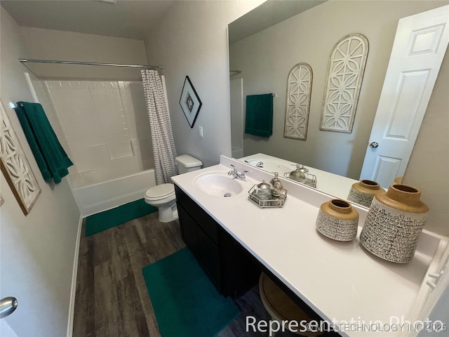 11806 S 274th Ave E, Coweta, OK 74429 - bathroom with wood finished floors, toilet, vanity, and shower / tub combo