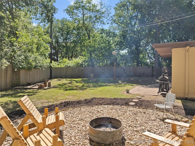 532 Hammers Rd, Ardmore, OK 73401 - view of yard with a fire pit and a patio