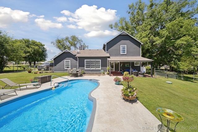 27108 E 82nd St S, Broken Arrow, OK 74014 - outdoor pool featuring a patio and an outdoor living space