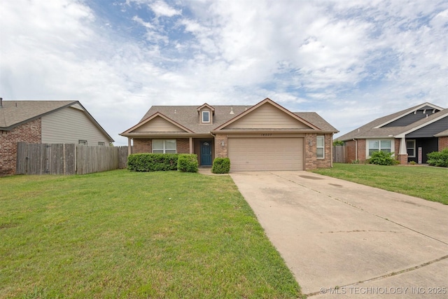14507 E 110th Pl, Owasso, OK 74055 - view of front of house with brick siding, a garage, and driveway