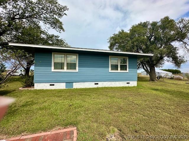 27414 S 4440th Rd, Vinita, OK 74301 - view of property exterior with crawl space and a lawn