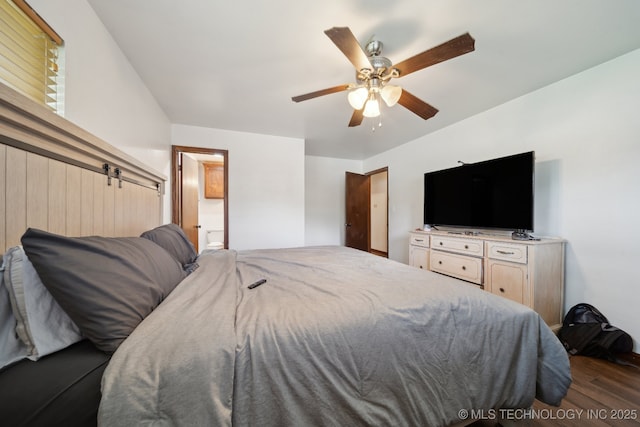 215 Rodman Cir, Muskogee, OK 74403 - bedroom with wood finished floors and ceiling fan