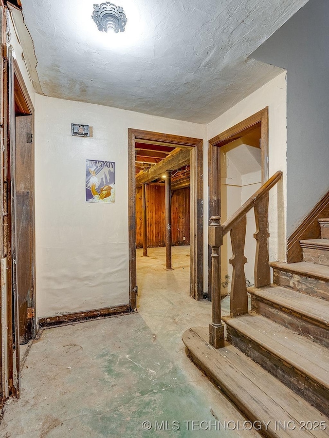 below grade area with stairs