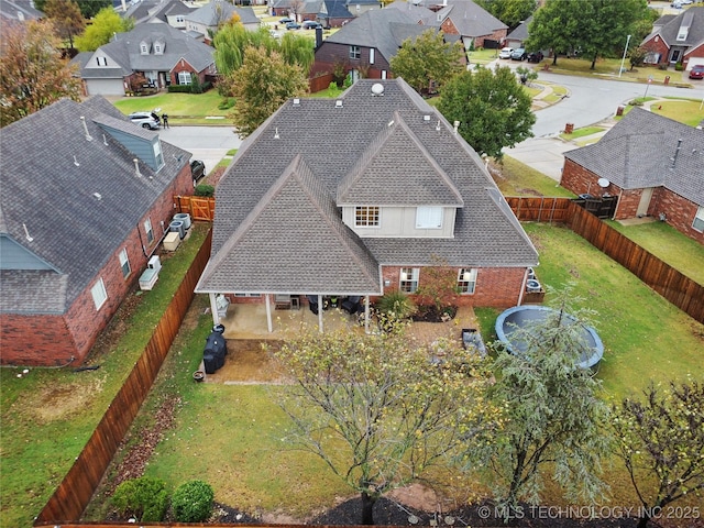 aerial view of residential area