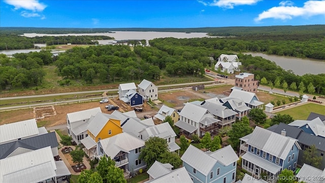 40 Center Ln N, Carlton Landing, OK 74432 - aerial view of a heavily wooded area and a large body of water