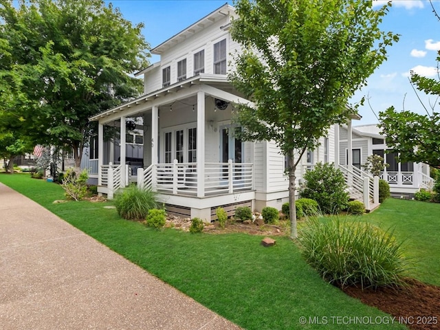 40 Center Ln N, Carlton Landing, OK 74432 - view of home's exterior featuring a porch, a yard, and crawl space