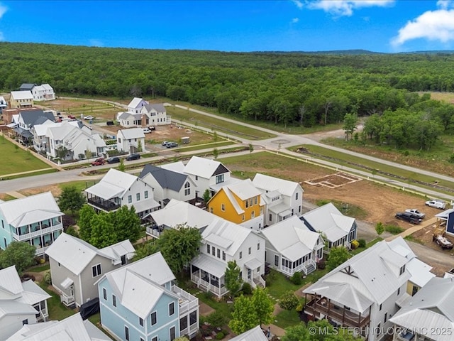 40 Center Ln N, Carlton Landing, OK 74432 - aerial perspective of suburban area with a heavily wooded area