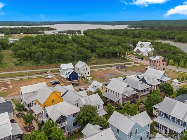 40 Center Ln N, Carlton Landing, OK 74432 - aerial view of residential area featuring a heavily wooded area and a nearby body of water