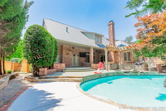 3107 E 88th St, Tulsa, OK 74137 - swimming pool featuring a pergola and a patio