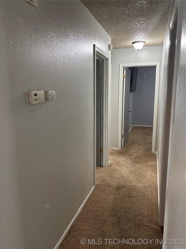 316 Barclay, Muskogee, OK 74403 - hall with carpet flooring, a textured ceiling, and baseboards