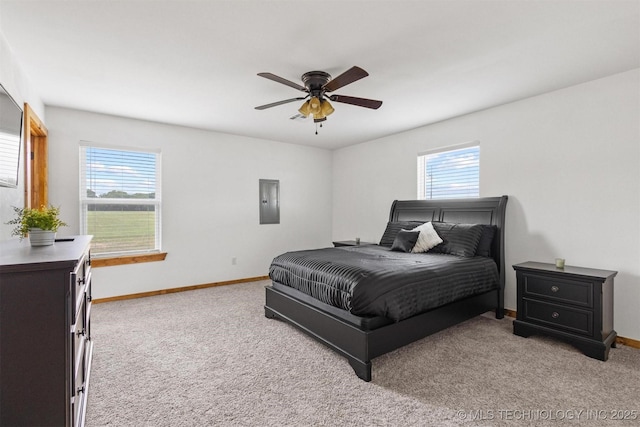11879 Sandy Acres Trl, Kingston, OK 73439 - bedroom with light colored carpet, multiple windows, and baseboards