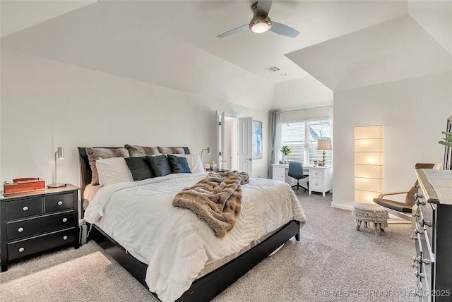 5412 E 122nd St S, Bixby, OK 74008 - bedroom with light carpet, vaulted ceiling, a ceiling fan, and baseboards