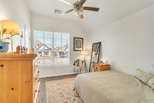 5412 E 122nd St S, Bixby, OK 74008 - bedroom with lofted ceiling, baseboards, carpet floors, and ceiling fan