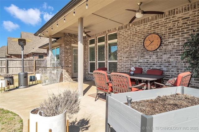 5412 E 122nd St S, Bixby, OK 74008 - view of patio featuring ceiling fan and fence
