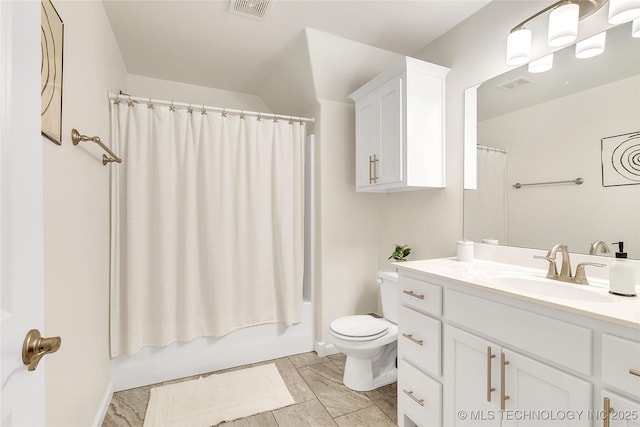 5412 E 122nd St S, Bixby, OK 74008 - bathroom featuring toilet, vanity, and shower / bath combination with curtain
