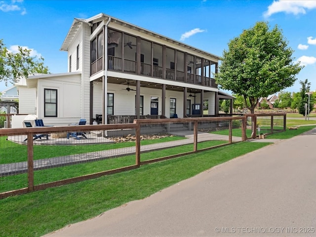 42 Redbud St, Carlton Landing, OK 74432 - view of front of house featuring a ceiling fan
