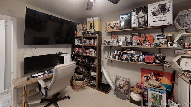 196 High Chaparal St, Ardmore, OK 73401 - home office featuring a ceiling fan