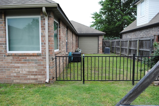 2025 E 134th St S, Bixby, OK 74008 - view of yard featuring an attached garage and cooling unit