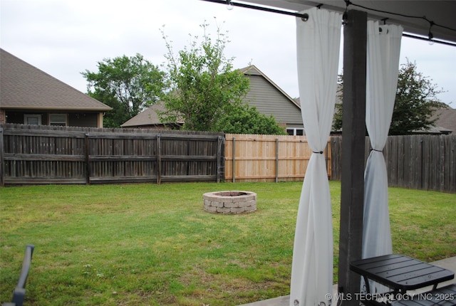 2025 E 134th St S, Bixby, OK 74008 - view of yard with an outdoor fire pit