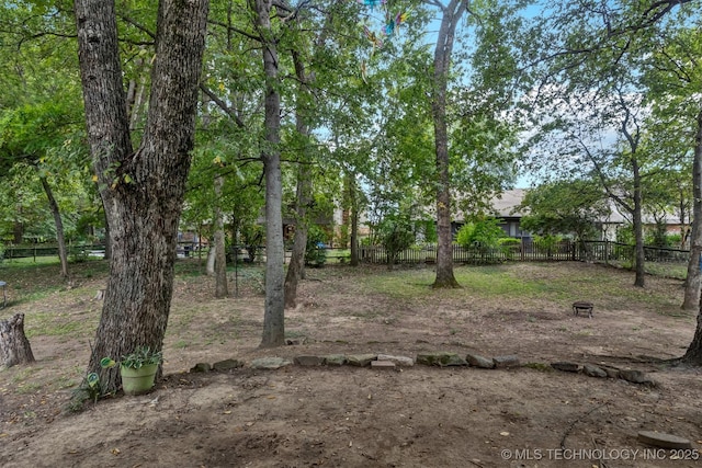 view of yard featuring fence