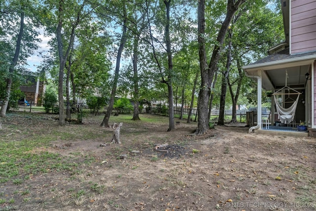 view of yard with fence