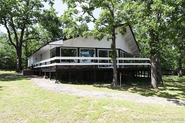 96358 S 4531, Vian, OK 74962 - rear view of house with a yard and a wooden deck