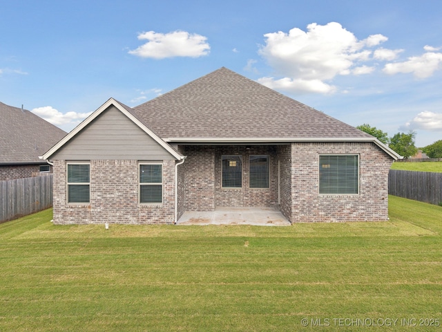 1305 N Dogwood Ave, Broken Arrow, OK 74012 - rear view of property featuring brick siding, a patio, and roof with shingles