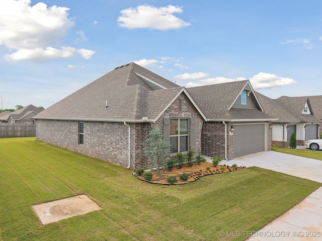1305 N Dogwood Ave, Broken Arrow, OK 74012 - view of front of home with brick siding, a shingled roof, concrete driveway, and an attached garage