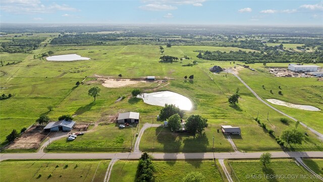 1202 S Oak Grove Rd, Cushing, OK 74023 - aerial view of property's location with rural landscape and agricultural land