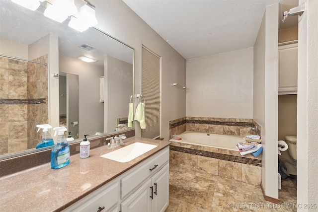 18268 S 79th E Ave, Bixby, OK 74008 - full bath featuring toilet, a garden tub, vanity, and a tile shower