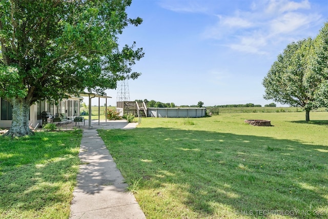 18268 S 79th E Ave, Bixby, OK 74008 - view of property's community featuring a swimming pool, a lawn, a patio, and a fire pit