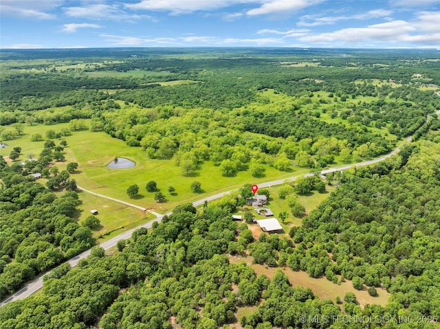 2382 Cheek, Lone Grove, OK 73443 - aerial view of a heavily wooded area and a nearby body of water