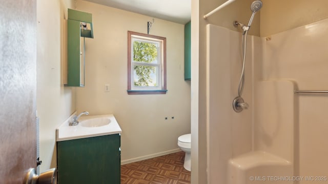 7941 N 433rd Rd, Adair, OK 74330 - bathroom with vanity, a shower, and toilet