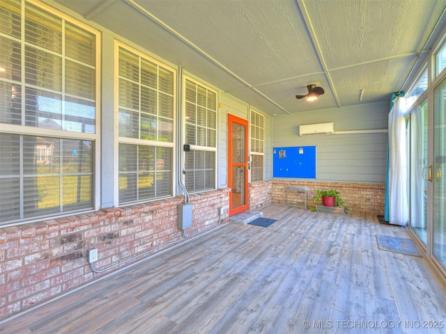 8704 N 140th E Ct, Owasso, OK 74055 - wooden porch with an AC wall unit