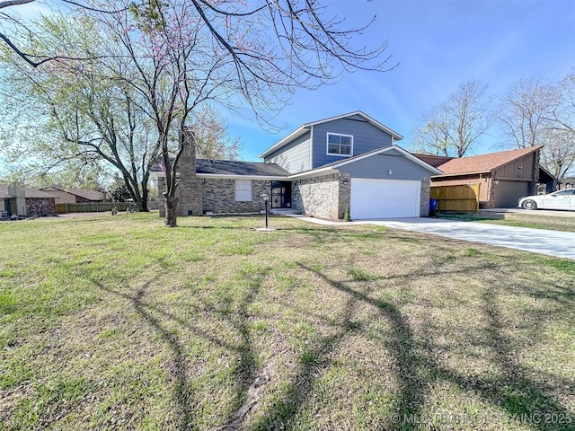 2212 W Independence Pl, Tulsa, OK 74127 - view of front of home featuring driveway, an attached garage, and brick siding